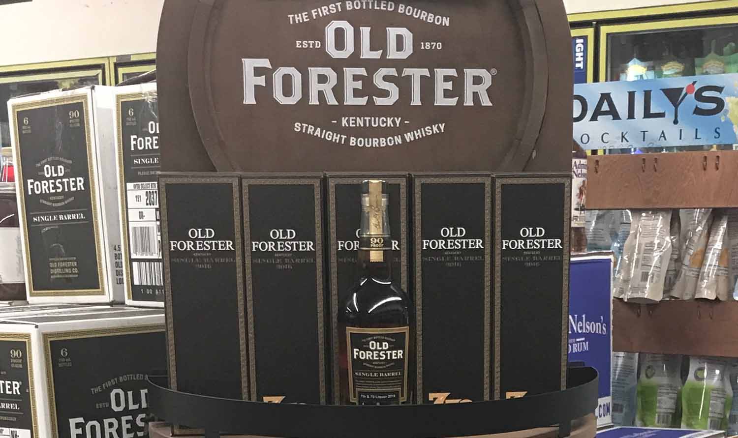 Old Forester Display in Liquor Store