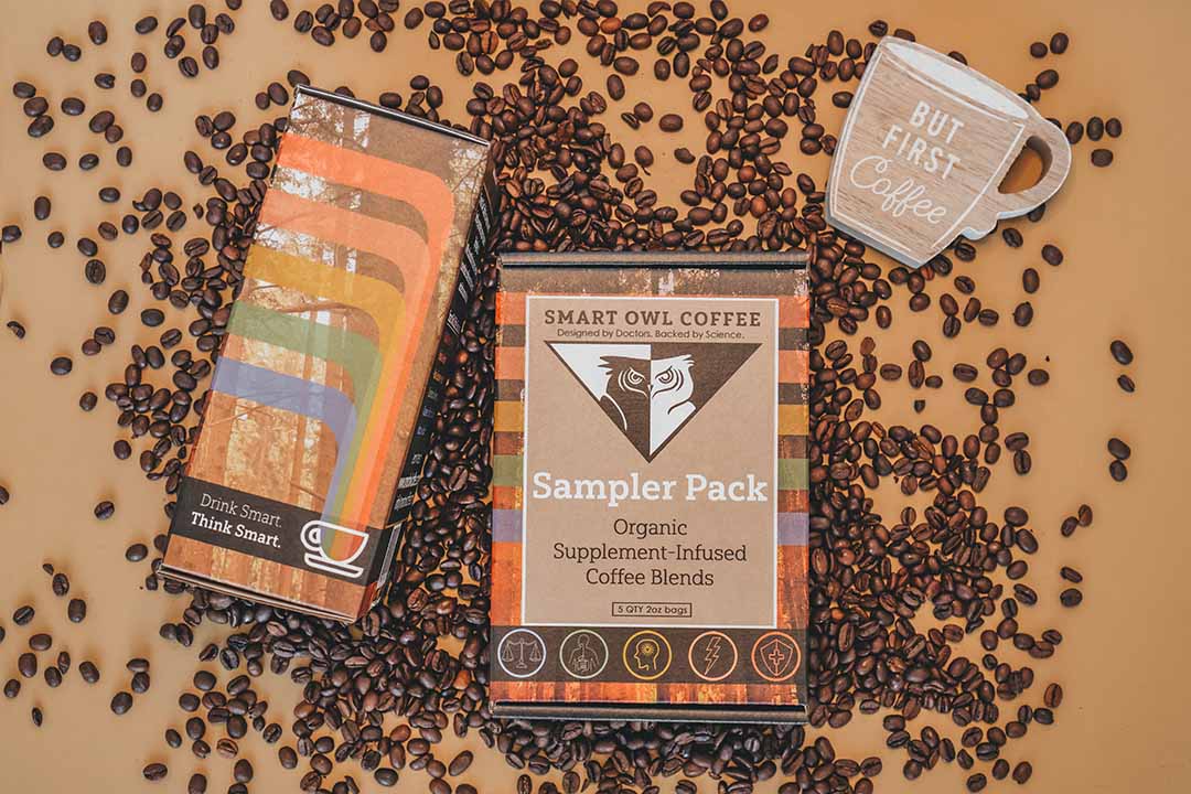 Custom packaging created for Smart Owl Coffee